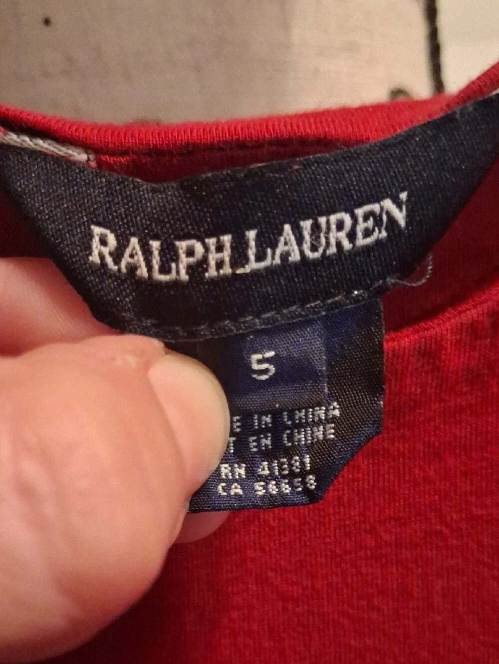 Ralph Lauren Toddler Girl Red Ruffle Front Cap Sleeve Dress Size 5T